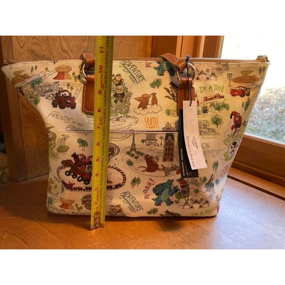 Dooney & Bourke Tote Bag Canvas Shoulder Bag Disney Pixar Multicolor Large NWT